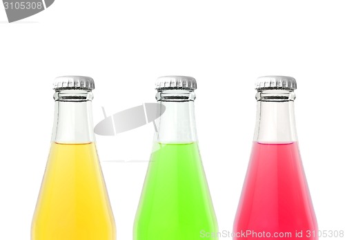 Image of juice drink in glass bottles