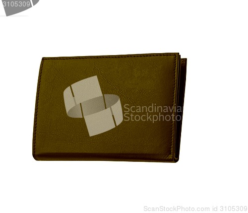 Image of Brown leather case on white background