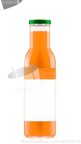 Image of Orange juice in glass bottle