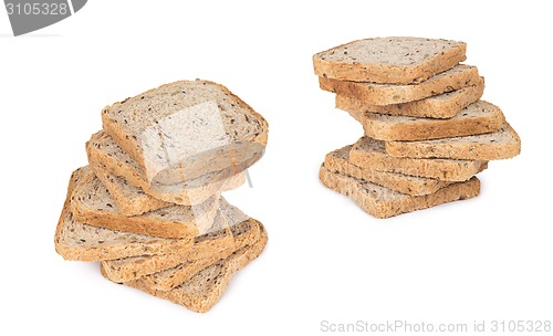 Image of sliced bread isolated on white background