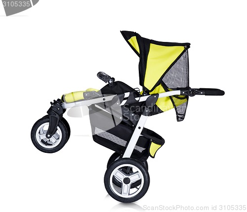 Image of modern pram isolated against a white background