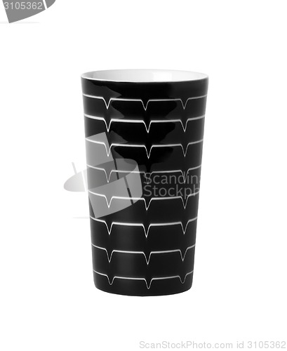 Image of Black striped mug isolated on white