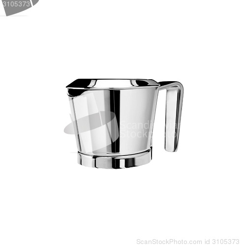 Image of Metal tea pot on white background