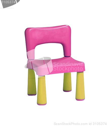 Image of baby plastic stool on a white background
