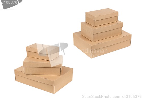 Image of cardboard boxes on white