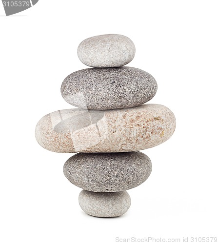 Image of pile of stones isolated on white background