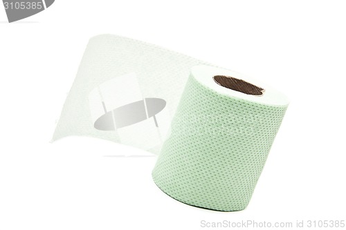 Image of Simple toilet paper on white background