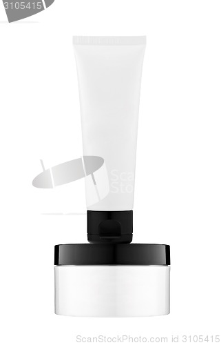 Image of Cream container with tube  isolated