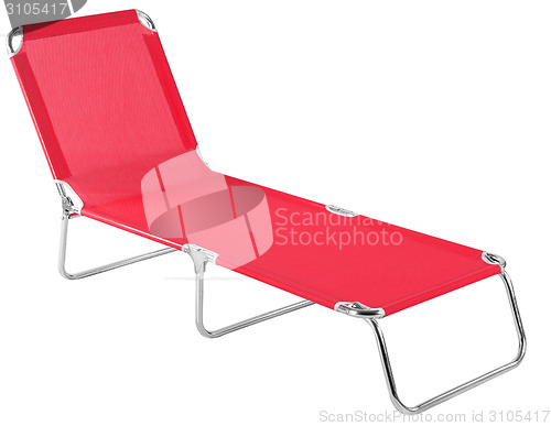 Image of Red deckchair isolated 