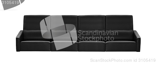 Image of modern black leather sofa