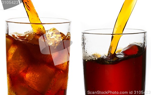 Image of juice with soda on white