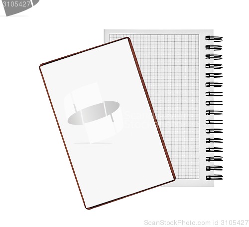 Image of two notepads isolated