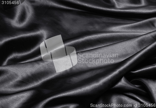 Image of luxurious black satin background close up