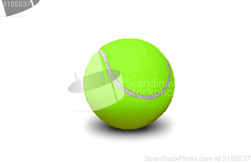 Image of green tennis ball isolated on white