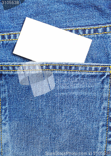 Image of denium blue jean pocket witn business card