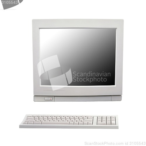 Image of Vintage desktop computer isolated on white