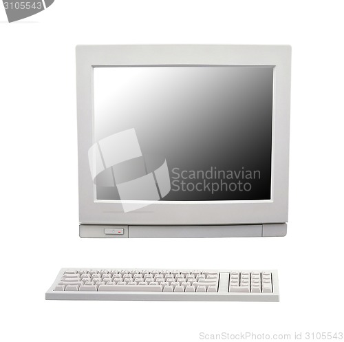 Image of Vintage desktop computer isolated on white