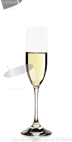 Image of glass of champagne, isolated on a white background.