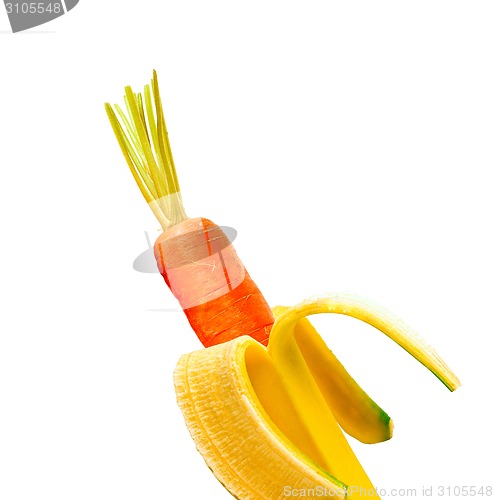 Image of Carrot inside of banana