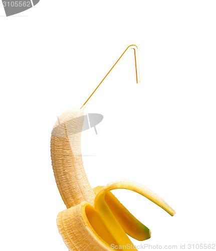 Image of banana with cocktail stick