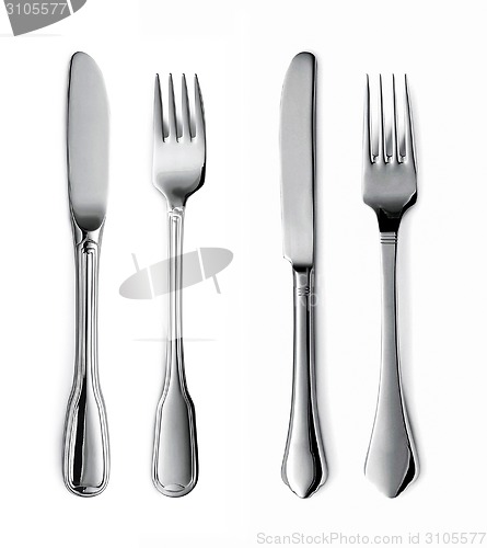 Image of Forks and knifes isolated