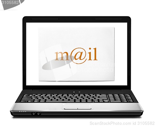 Image of Laptop with mail envelope