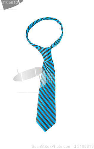 Image of blue striped necktie