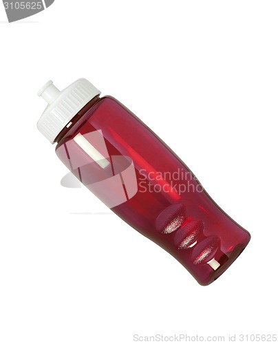 Image of red sports bottle isolated on white