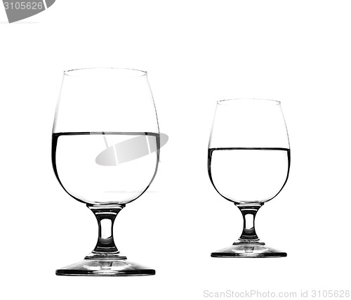 Image of water on glasses isolated