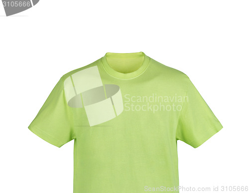 Image of Green T-shirt isolated on white background