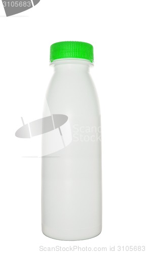 Image of milk bottle with green cap