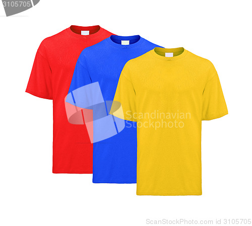 Image of T-shirts isolated on white background