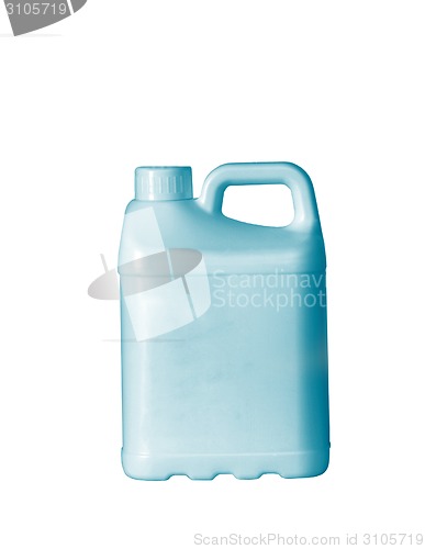 Image of Blue plastic jerry can is isolated