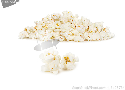 Image of Popcorn pile isolated on white