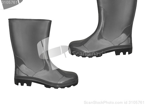 Image of rubber boots black color