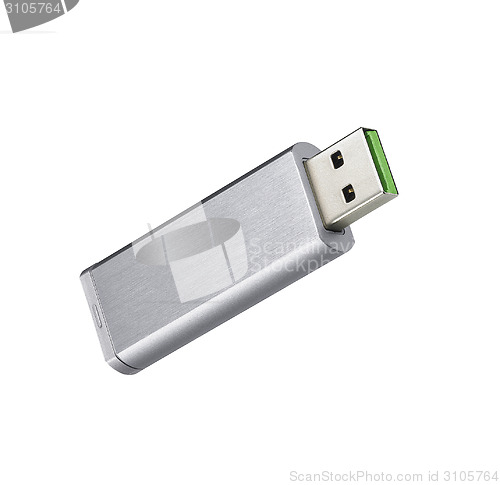 Image of USB flash memory isolated on a white background