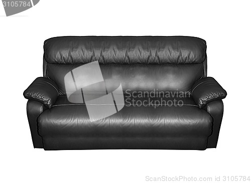 Image of leather black sofa