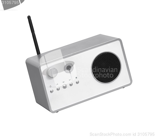 Image of Modern radio transmitter isolated on white background