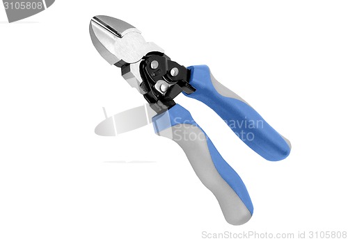 Image of Studio photography of a pliers. isolated on white background.