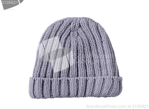 Image of grey woolen winter hat