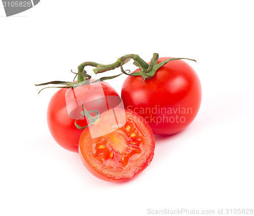 Image of Fresh tomatoes isolated on white