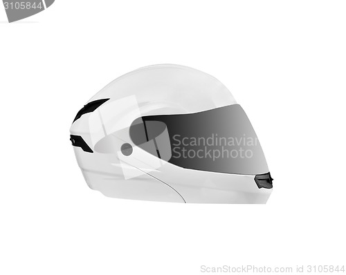 Image of White, shiny motorcycle helmet