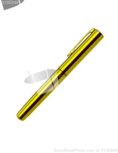 Image of isolated metal ball pen on white background