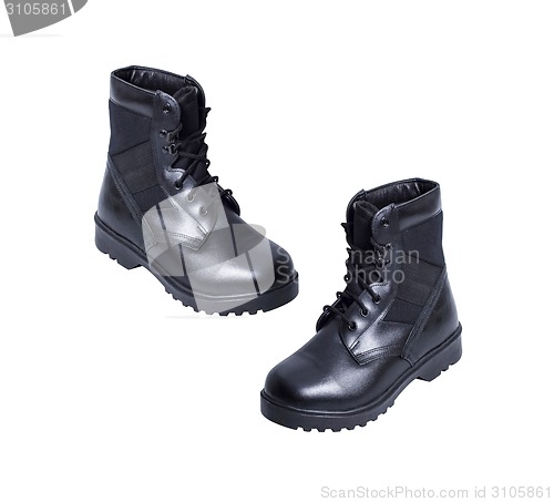 Image of black boots isolated over white background