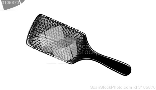 Image of hairbrush on white background