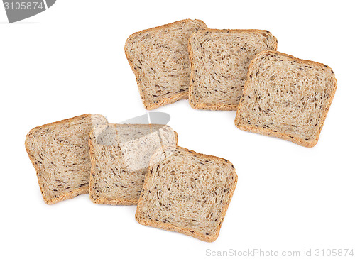 Image of bread sliced, on white