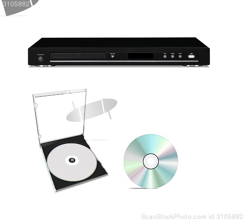 Image of DVD player with cd disk