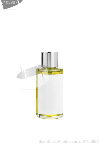 Image of Parfume yellow bottle isolated