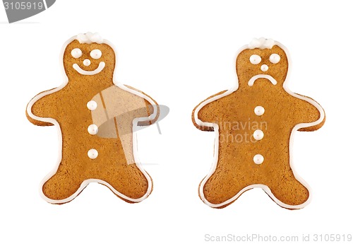 Image of happy and sad gingerbread man