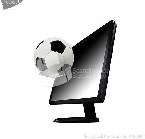 Image of football ball in computer